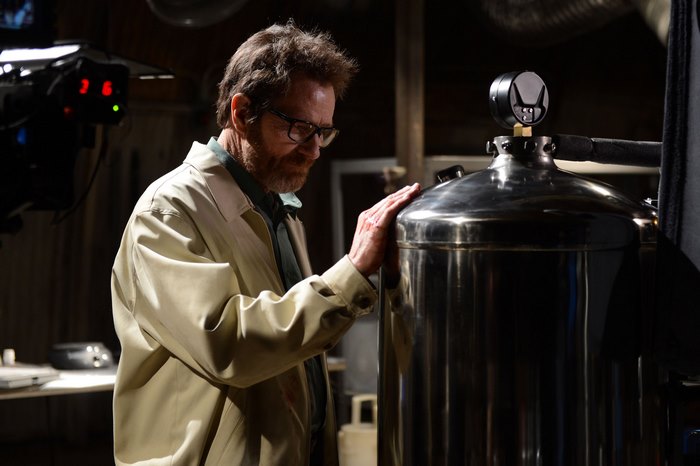 Bryan Cranston in a laboratory