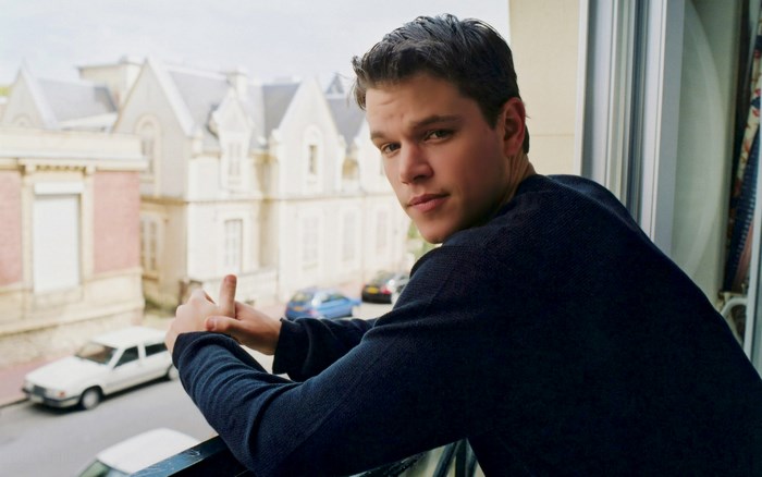 Matt Damon on a balcony