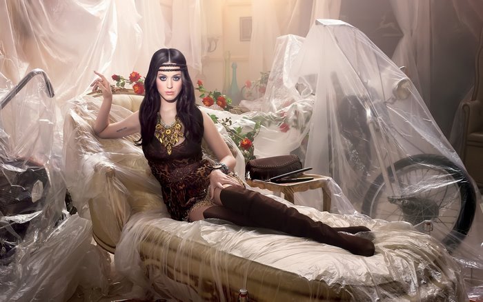 Katy Perry on a couch