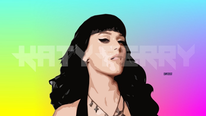 Katy Perry portrait with text