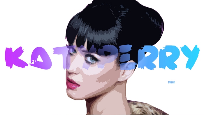 Katy Perry portrait with text