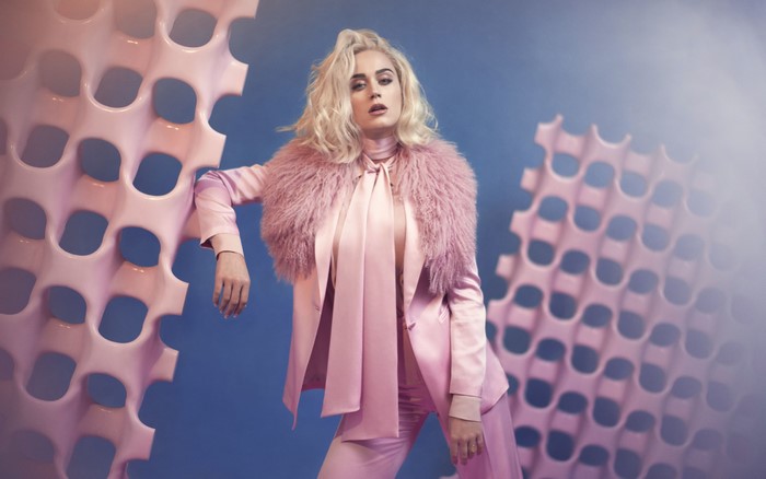 Katy Perry in pink suit