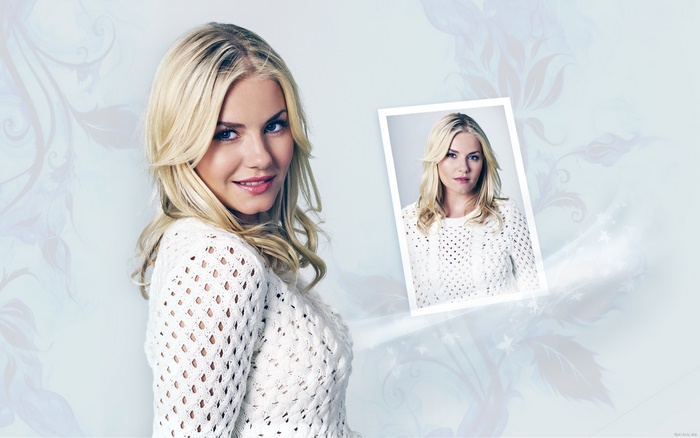 Elisha Cuthbert in a white sweater