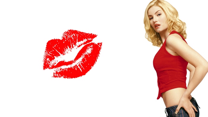Elisha Cuthbert with Red Kiss Print