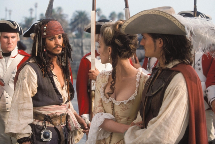 Captain Jack Sparrow and Elizabeth Swann from Pirates of the Caribbean