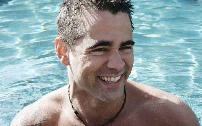 Colin Farrell in a swimming pool