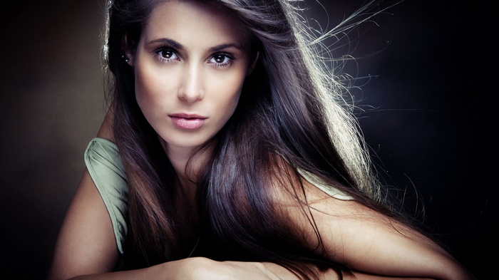 Woman with long dark hair
