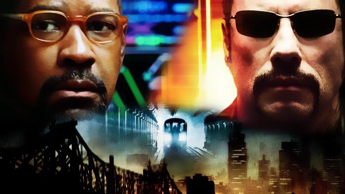 Denzel Washington and John Travolta in a collage