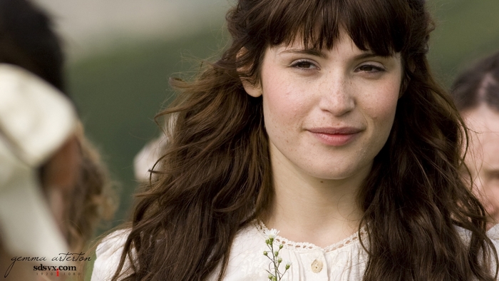 Gemma Arterton in a white dress