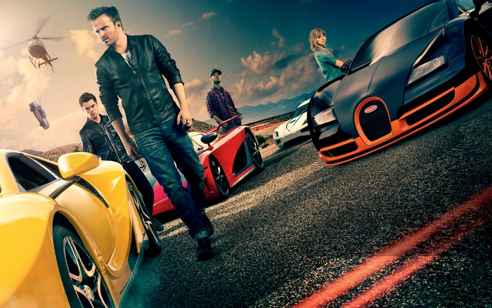 Aaron Paul and cast from Need for Speed
