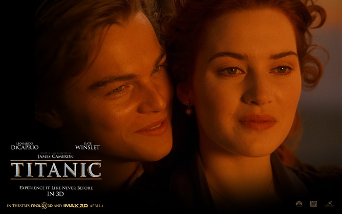 Titanic Movie Poster with Leonardo DiCaprio and Kate Winslet