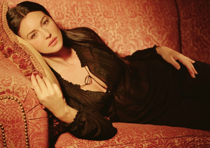 Monica Bellucci on a couch