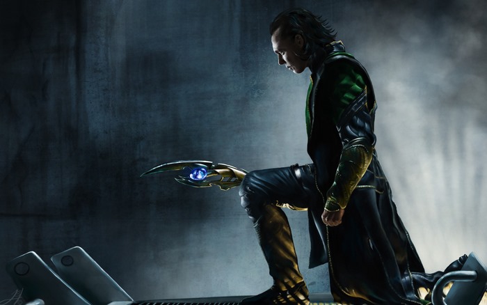 Loki from Marvel holding his scepter