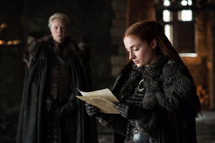 Sansa Stark and Brienne of Tarth reading a letter