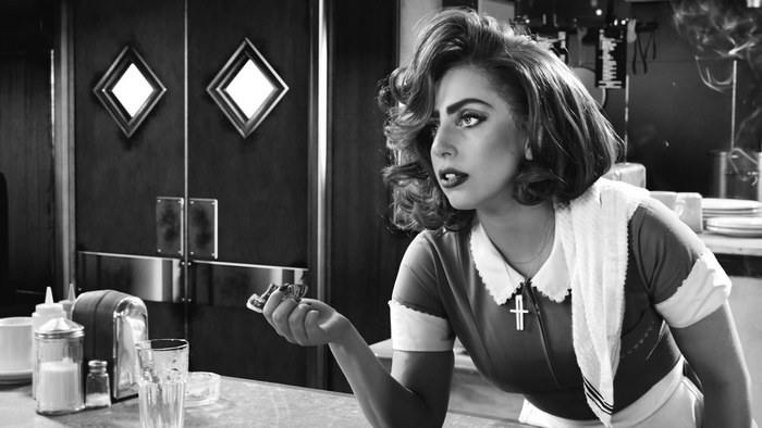 Lady Gaga in a diner