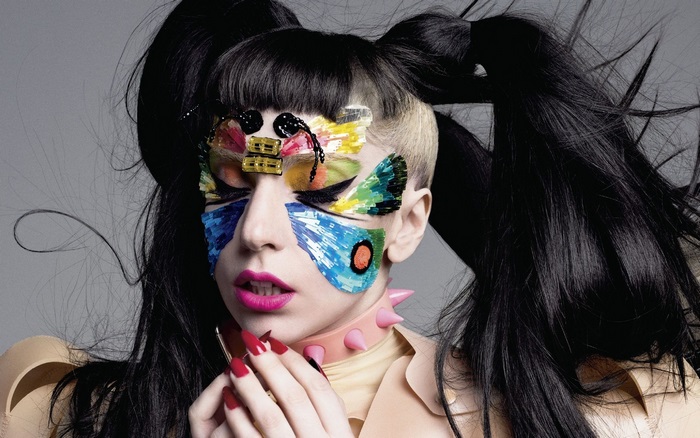 Lady Gaga with butterfly makeup