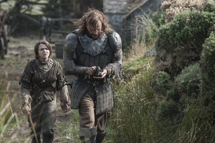Arya Stark and Sandor Clegane from Game of Thrones