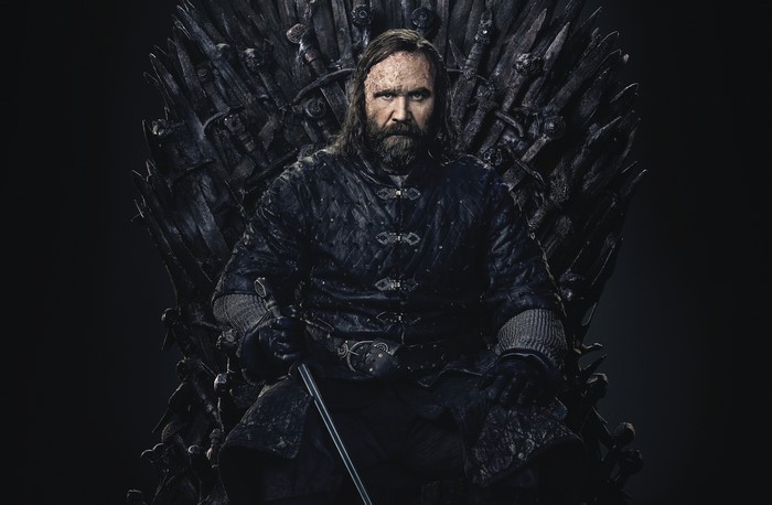 Sandor Clegane on the Iron Throne