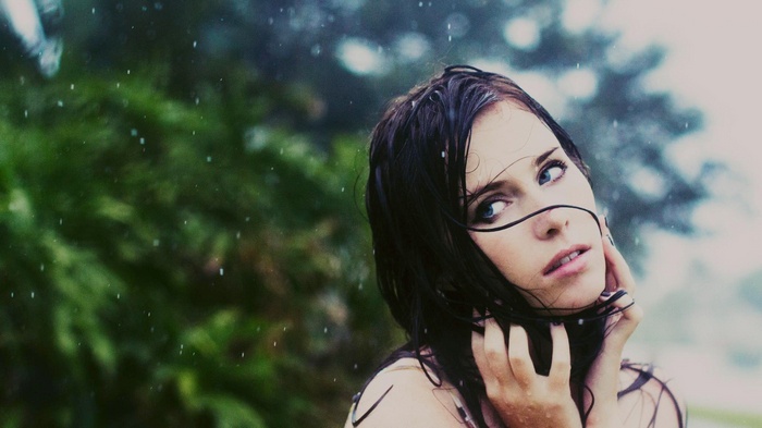 Woman in the rain