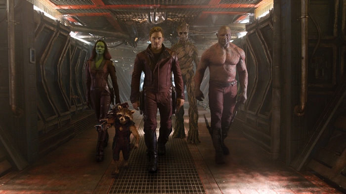 Guardians of the Galaxy characters walking