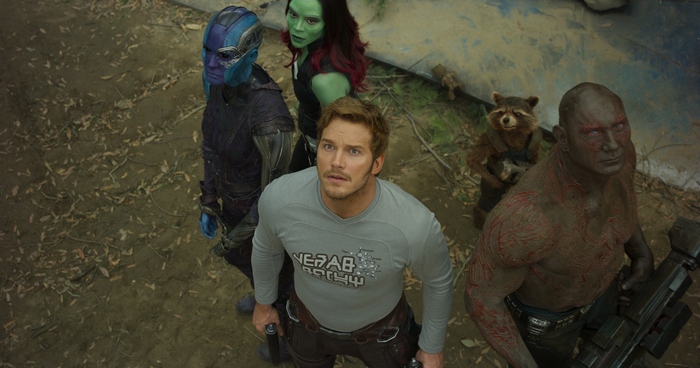 Guardians of the Galaxy characters in a forest