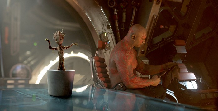 Baby Groot and Drax from Guardians of the Galaxy