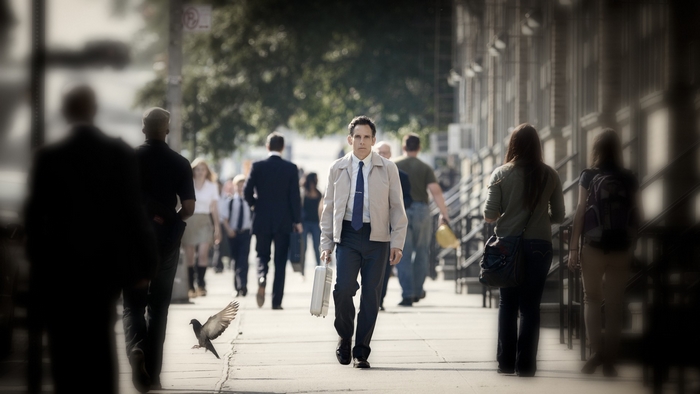 Ben Stiller walking on a city sidewalk