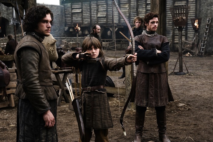 Bran Stark from Game of Thrones practicing archery