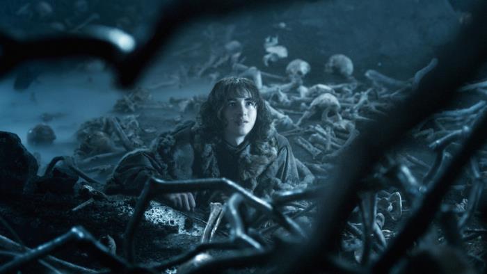 Bran Stark in a cave of bones