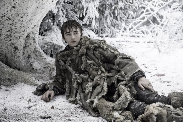 Bran Stark from Game of Thrones in snow
