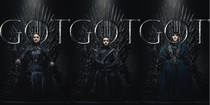 Game of Thrones characters on the Iron Throne