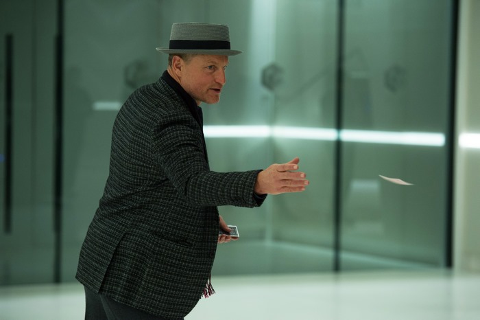 Woody Harrelson wearing a hat and jacket