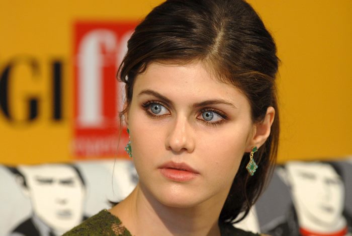 Portrait of Alexandra Daddario with Striking Blue Eyes