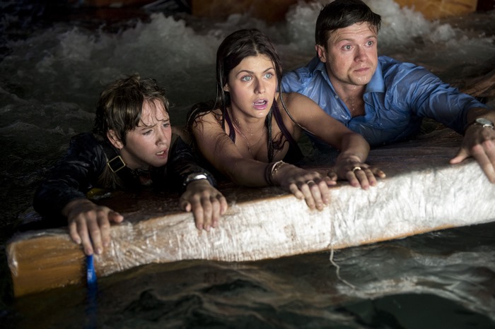 Alexandra Daddario and two others in water
