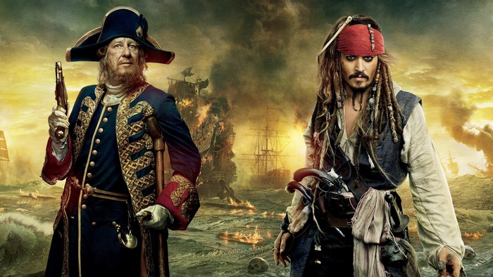 Captain Barbossa and Jack Sparrow from Pirates of the Caribbean