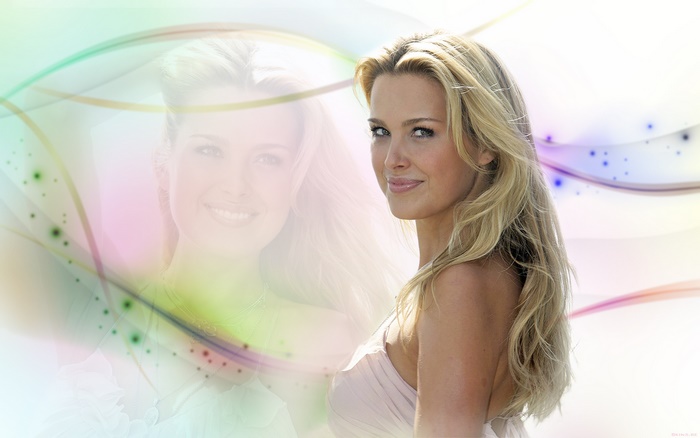 Petra Nemcova portrait with abstract background