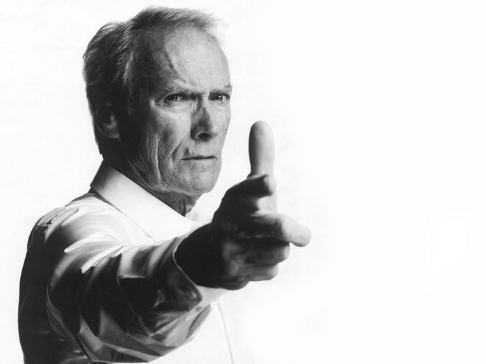 Clint Eastwood pointing finger gun
