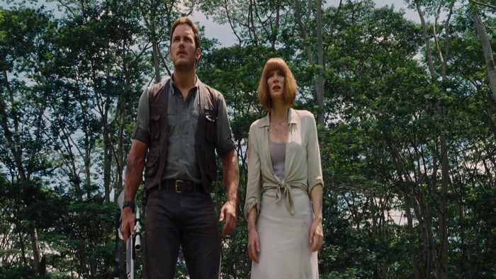 Owen Grady and Claire Dearing in Jurassic World