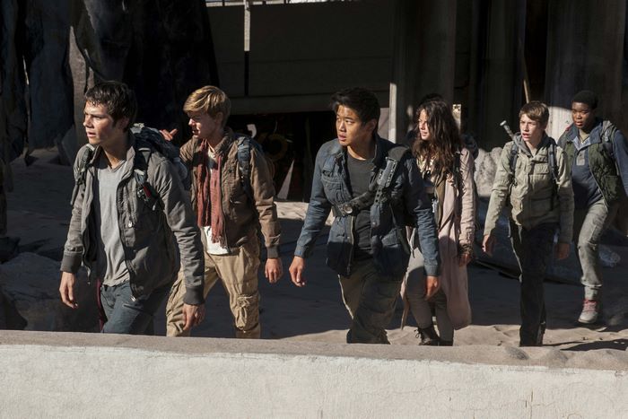 Group of young adults walking through a desolate area