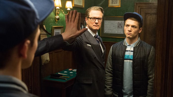 Colin Firth and Taron Egerton in Kingsman