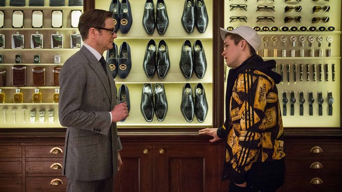 Colin Firth and Taron Egerton in Kingsman