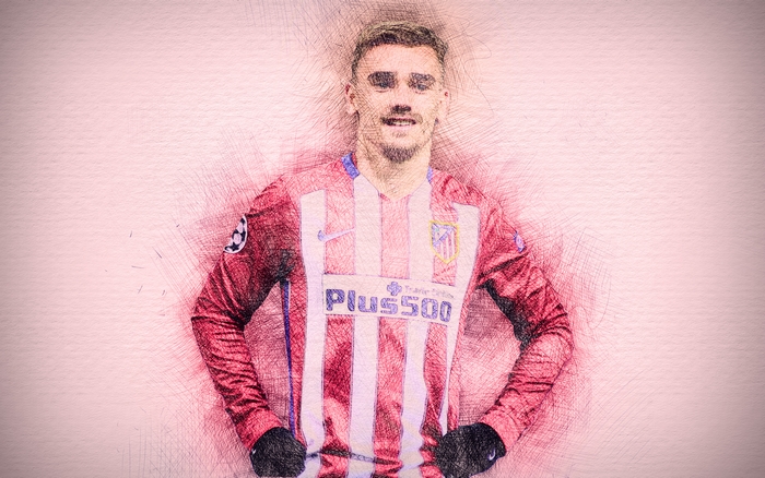 Antoine Griezmann in Atletico Madrid jersey