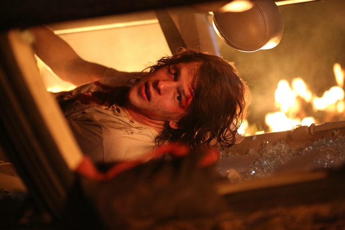Jesse Eisenberg in a car crash