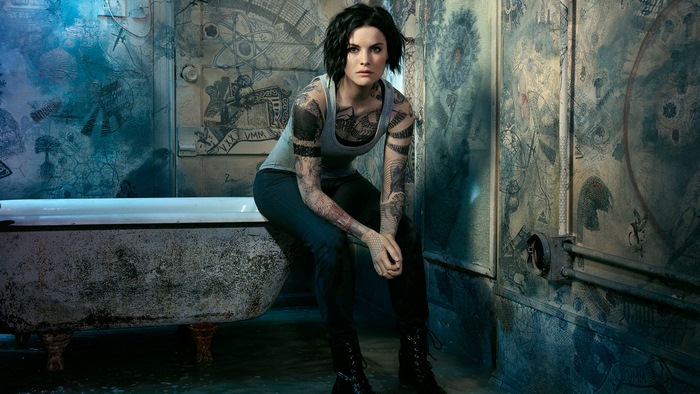 Jaimie Alexander in a bathtub