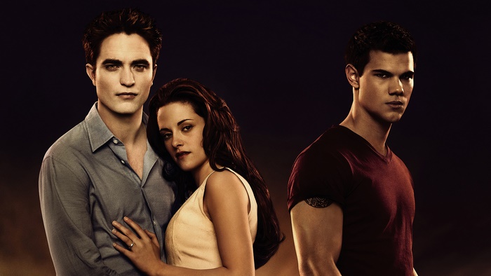 Robert Pattinson, Kristen Stewart, and Taylor Lautner from Twilight