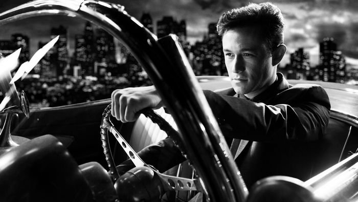 Joseph Gordon-Levitt driving in Sin City