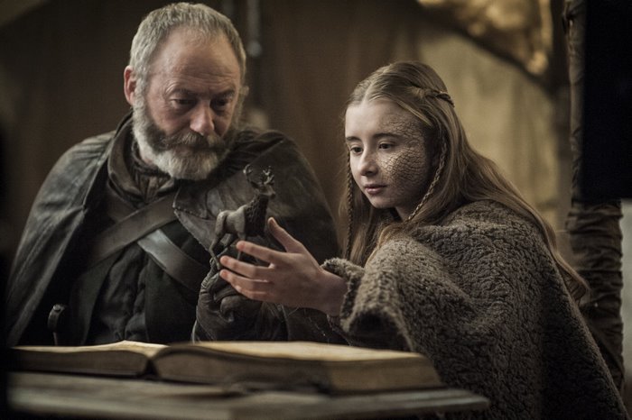 Davos Seaworth and Shireen Baratheon from Game of Thrones