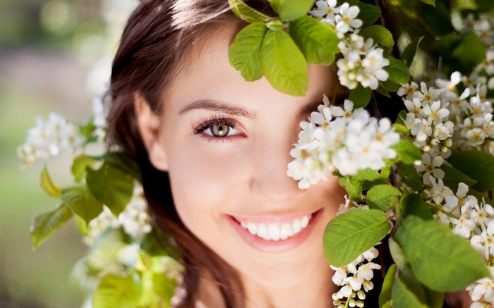 Woman with flowers in her hair