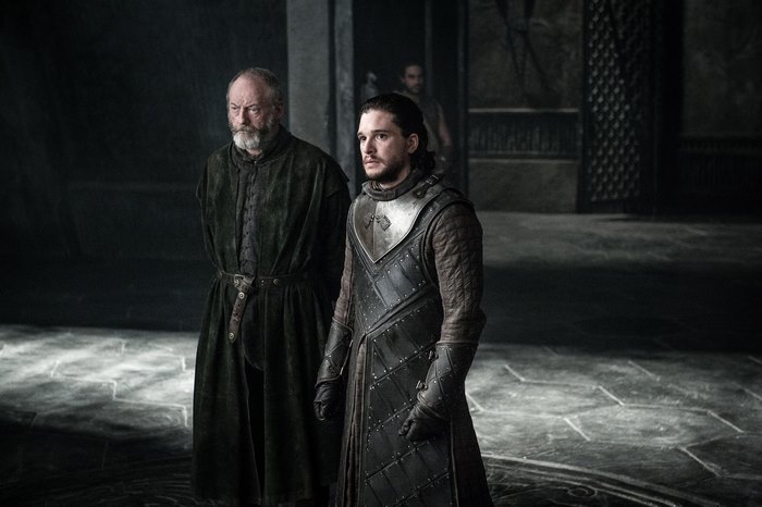 Davos Seaworth and Jon Snow from Game of Thrones