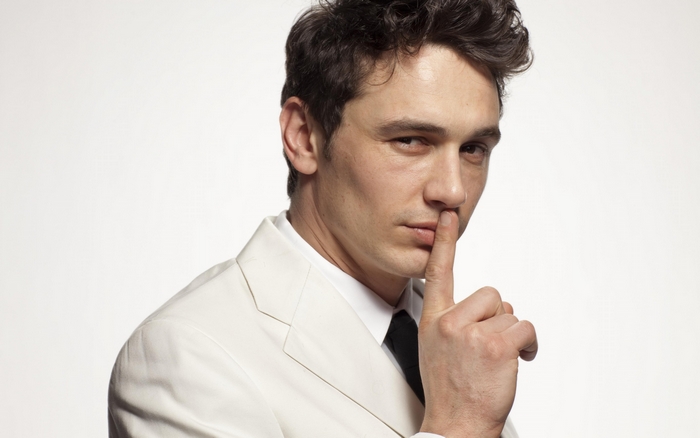 James Franco in a white suit